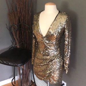 Gold sequence dress